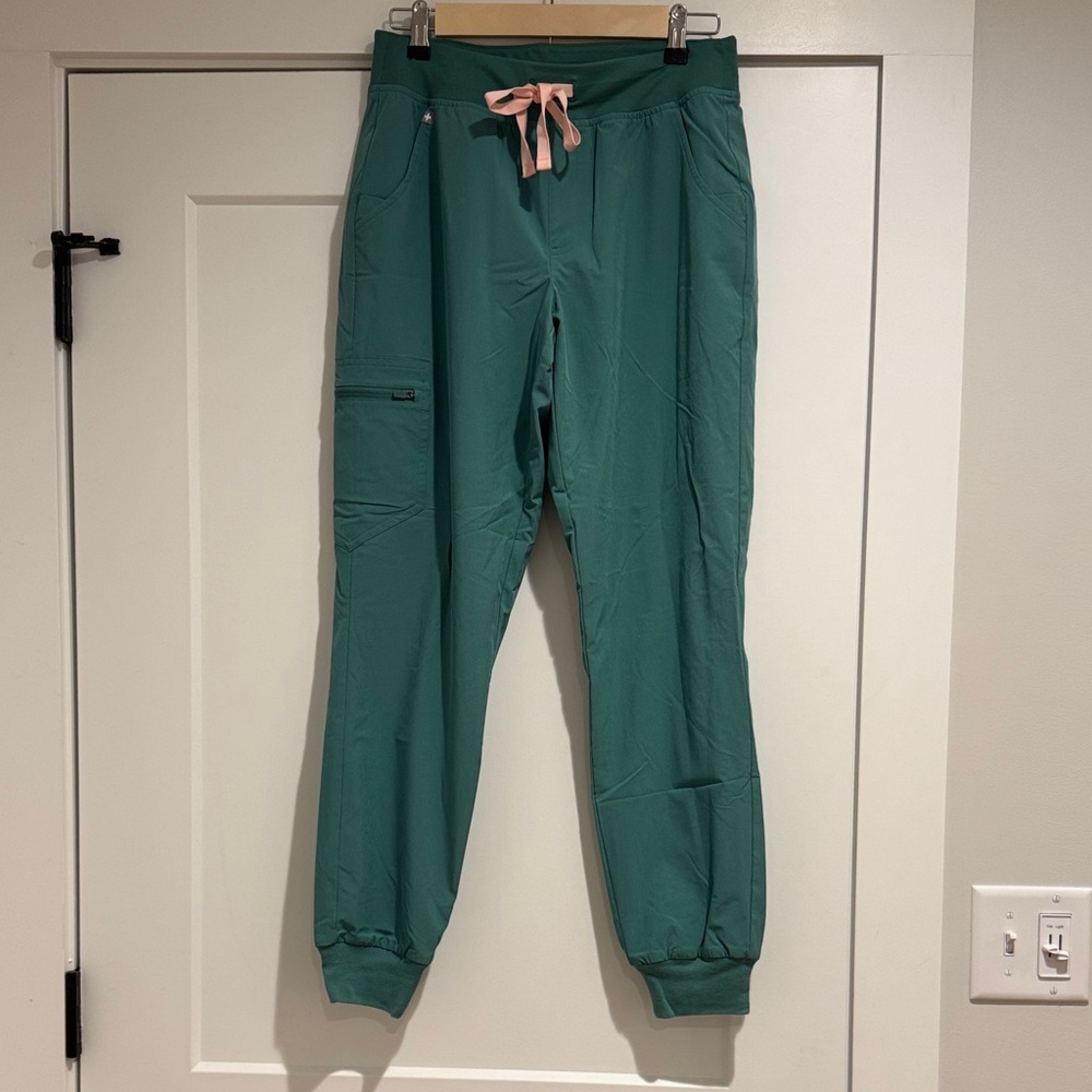 FIGS FREEX - Teal Jogger Pants with Pink Drawstring